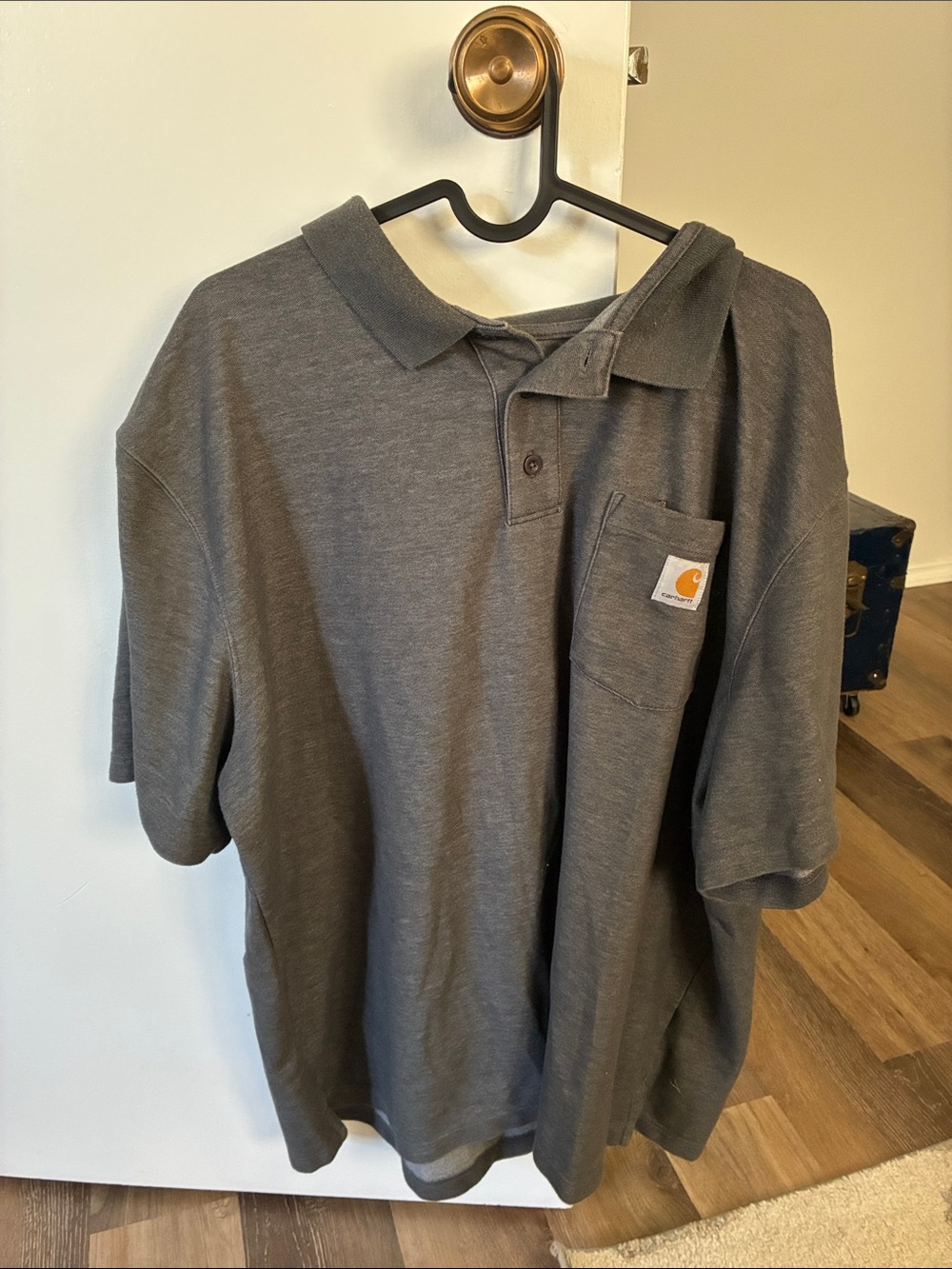Carhartt Men's Dark Gray Pocket Polo - Short Sleeve Work Shirt